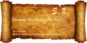 Spang Krisztián névjegykártya